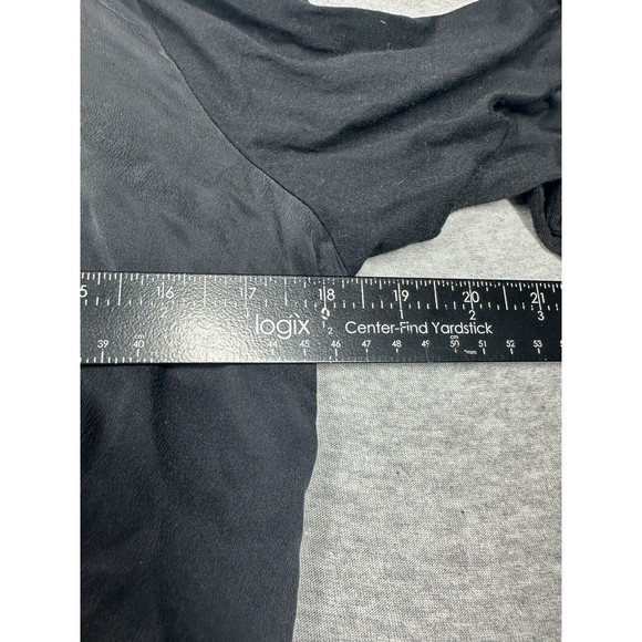 Theory Pullover Blouse Shirt Silk Blend Drape Accent Black Size Large - Picture 9 of 9